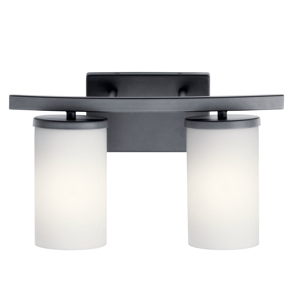 KICHLER 45496BK Crosby 2 Light Vanity Light Black
