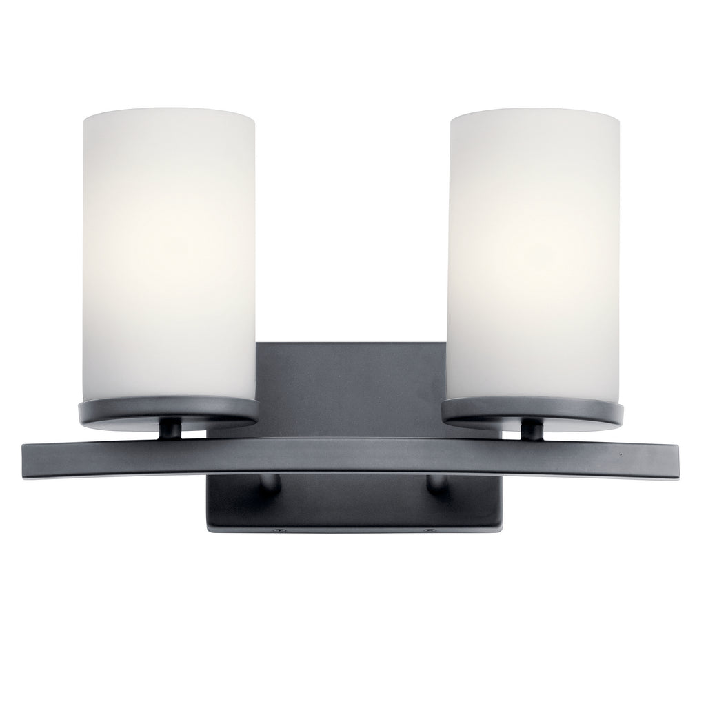 KICHLER 45496BK Crosby 2 Light Vanity Light Black