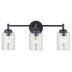 KICHLER 45886BK Winslow 21.5" 3 Light Vanity Light With Clear Seeded Glass In Black