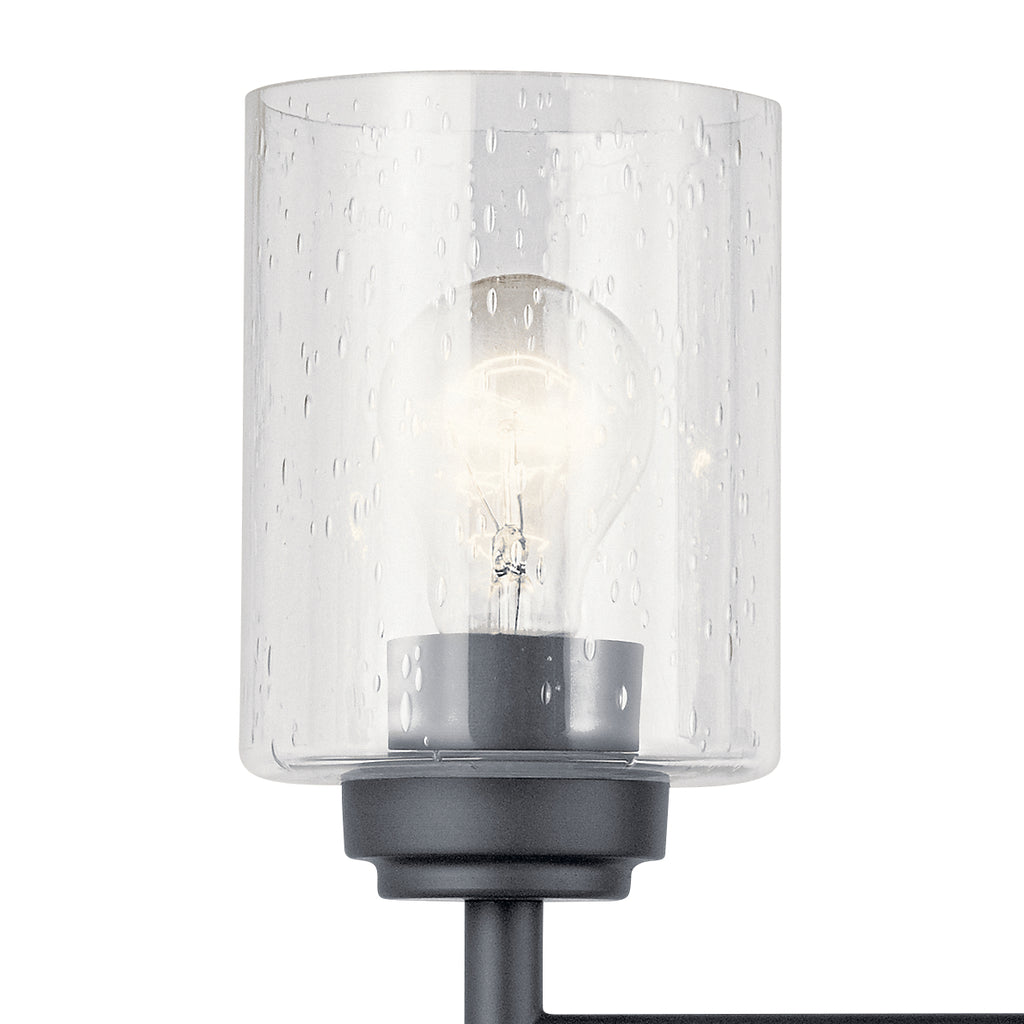 KICHLER 45886BK Winslow 21.5" 3 Light Vanity Light With Clear Seeded Glass In Black