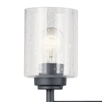 KICHLER 45886BK Winslow 21.5" 3 Light Vanity Light With Clear Seeded Glass In Black