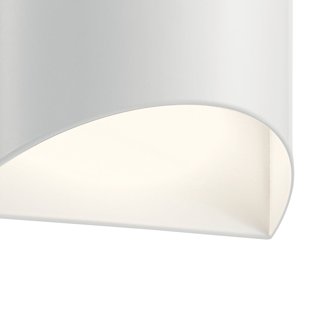 KICHLER 49279WHLED Wesley 2 Light Led Wall Light Architectural White