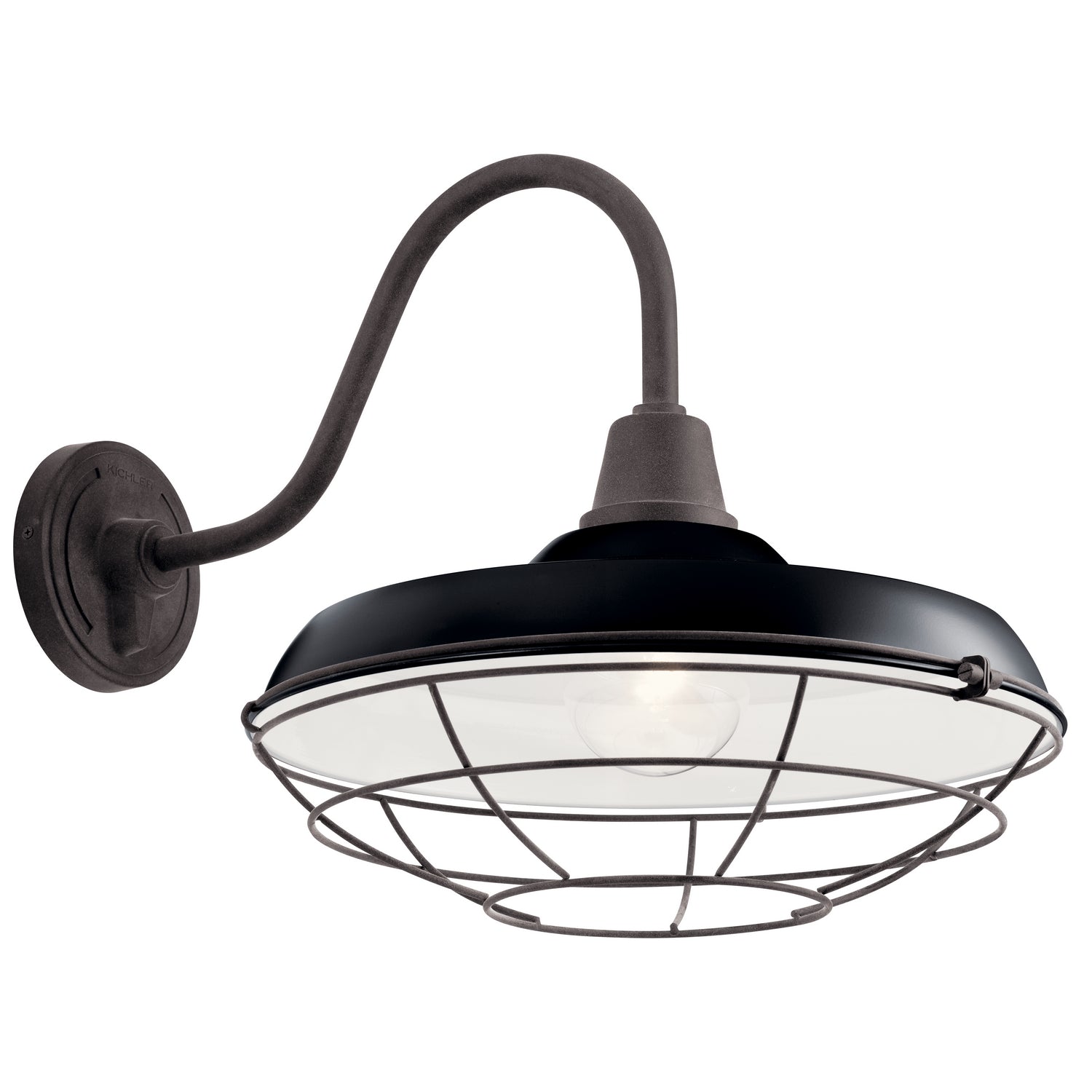 KICHLER 49991BK Pier 16" 1 Light Wall Light Black