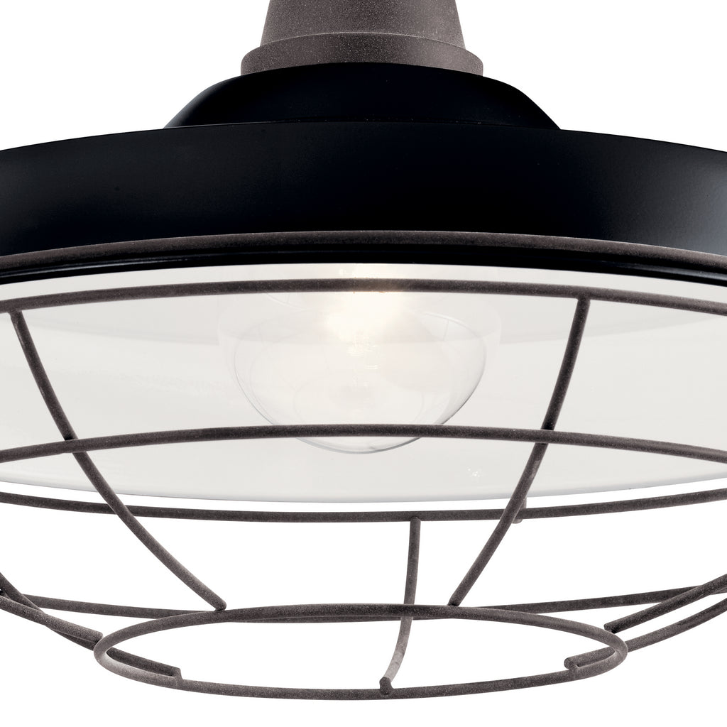 KICHLER 49991BK Pier 16" 1 Light Wall Light Black