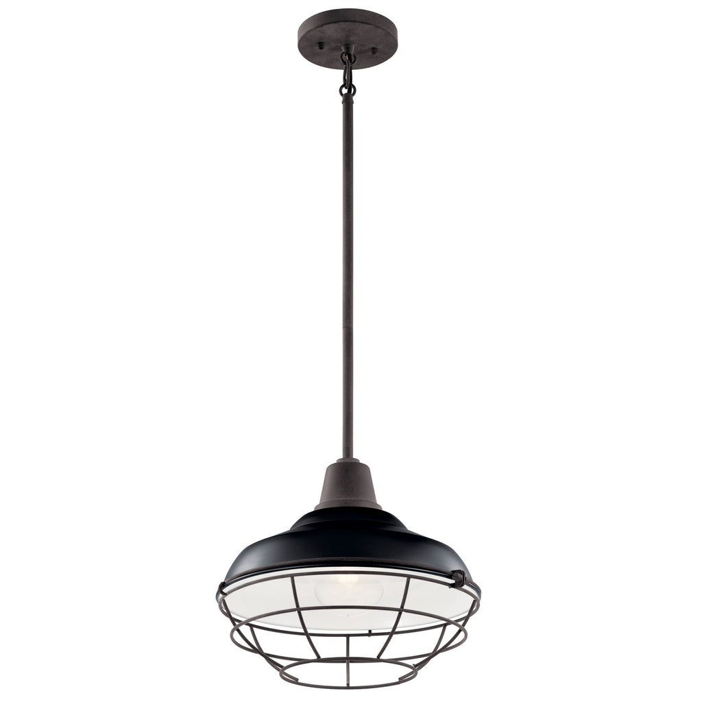 KICHLER 49992BK Pier 1 Light 12" Convertible Pendant Black