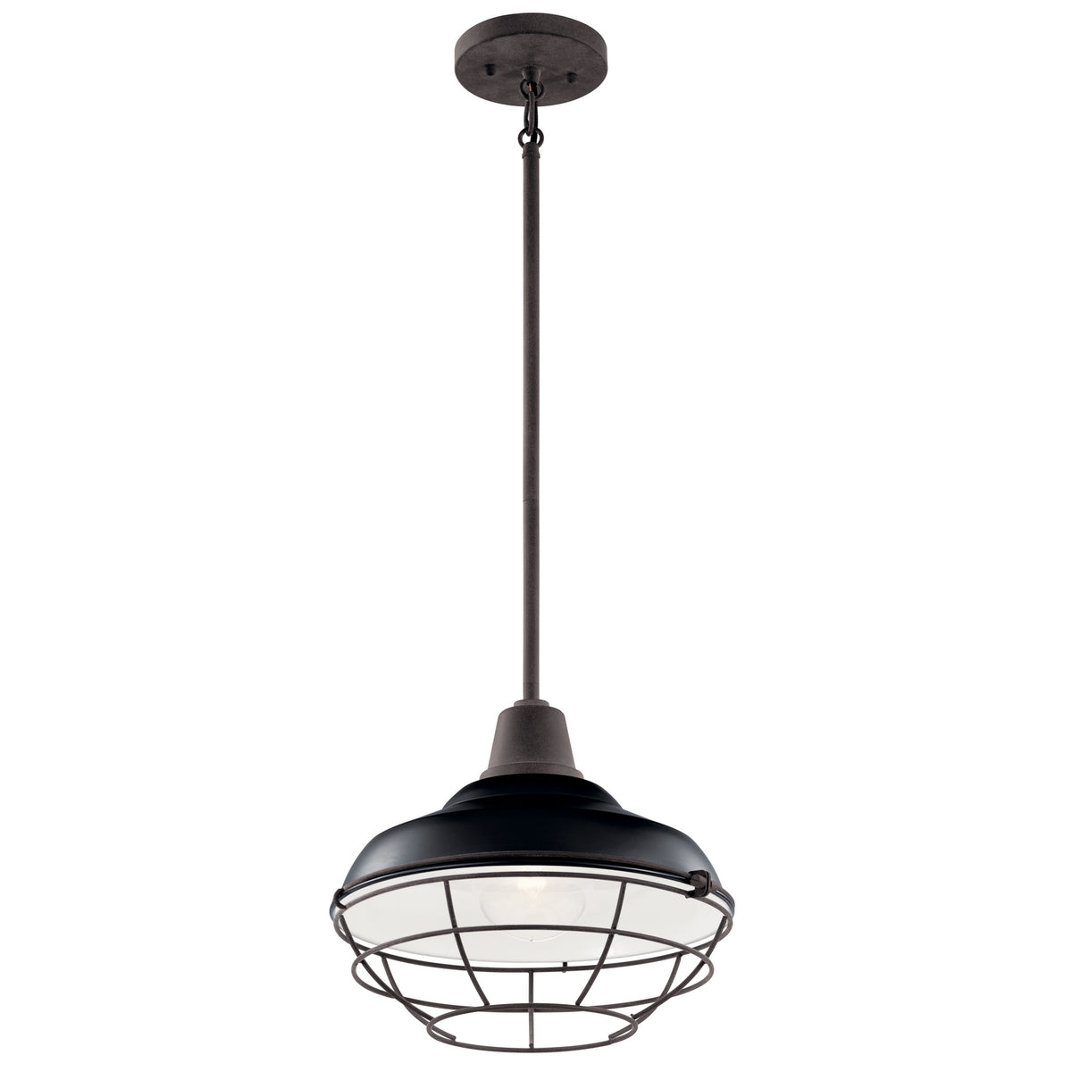 KICHLER 49992BK Pier 1 Light 12" Convertible Pendant Black