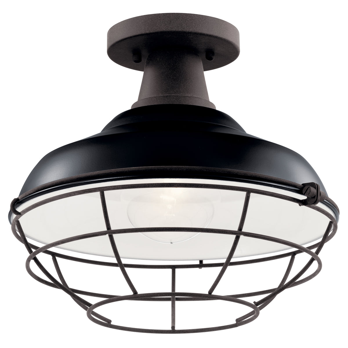 KICHLER 49992BK Pier 1 Light 12" Convertible Pendant Black