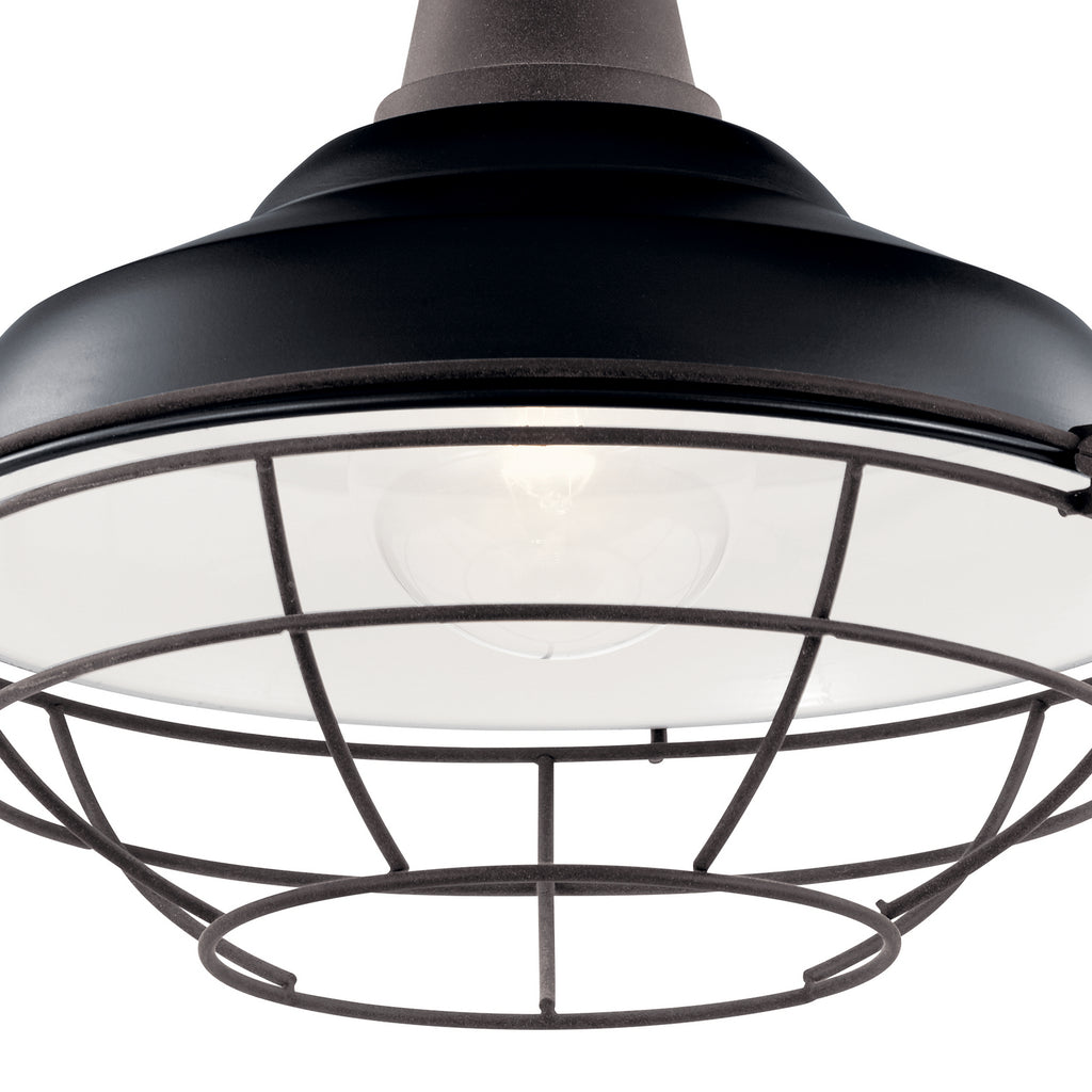 KICHLER 49992BK Pier 1 Light 12" Convertible Pendant Black