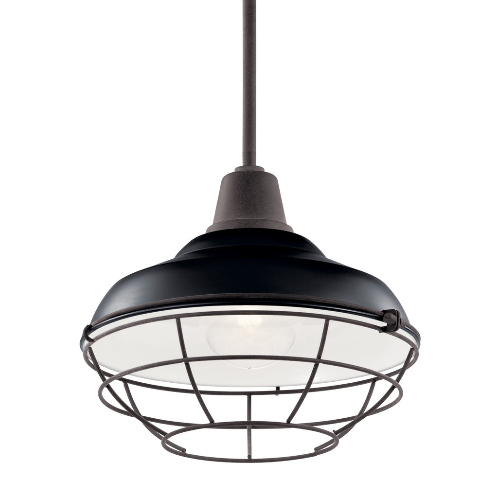 KICHLER 49992BK Pier 1 Light 12" Convertible Pendant Black