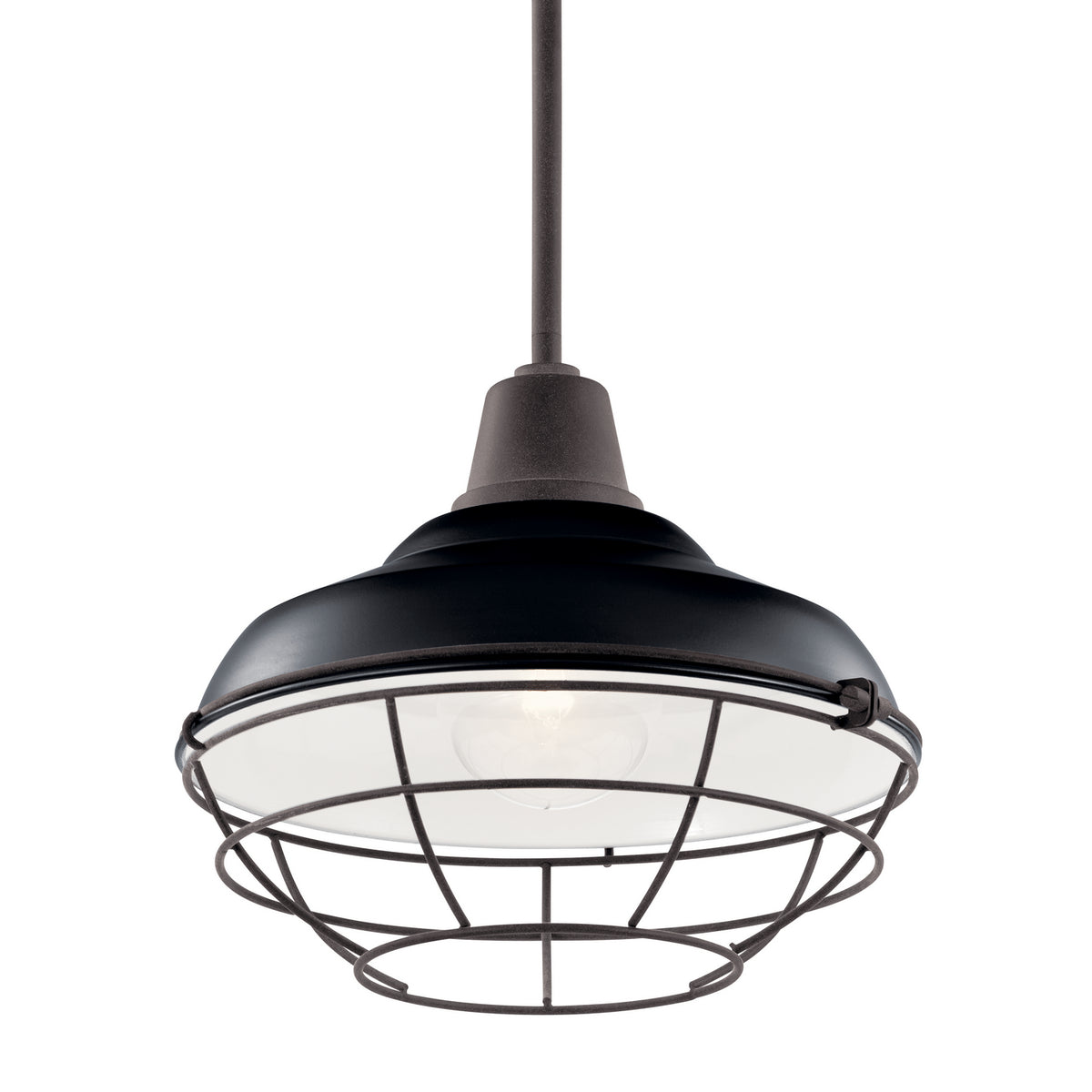 KICHLER 49992BK Pier 1 Light 12" Convertible Pendant Black