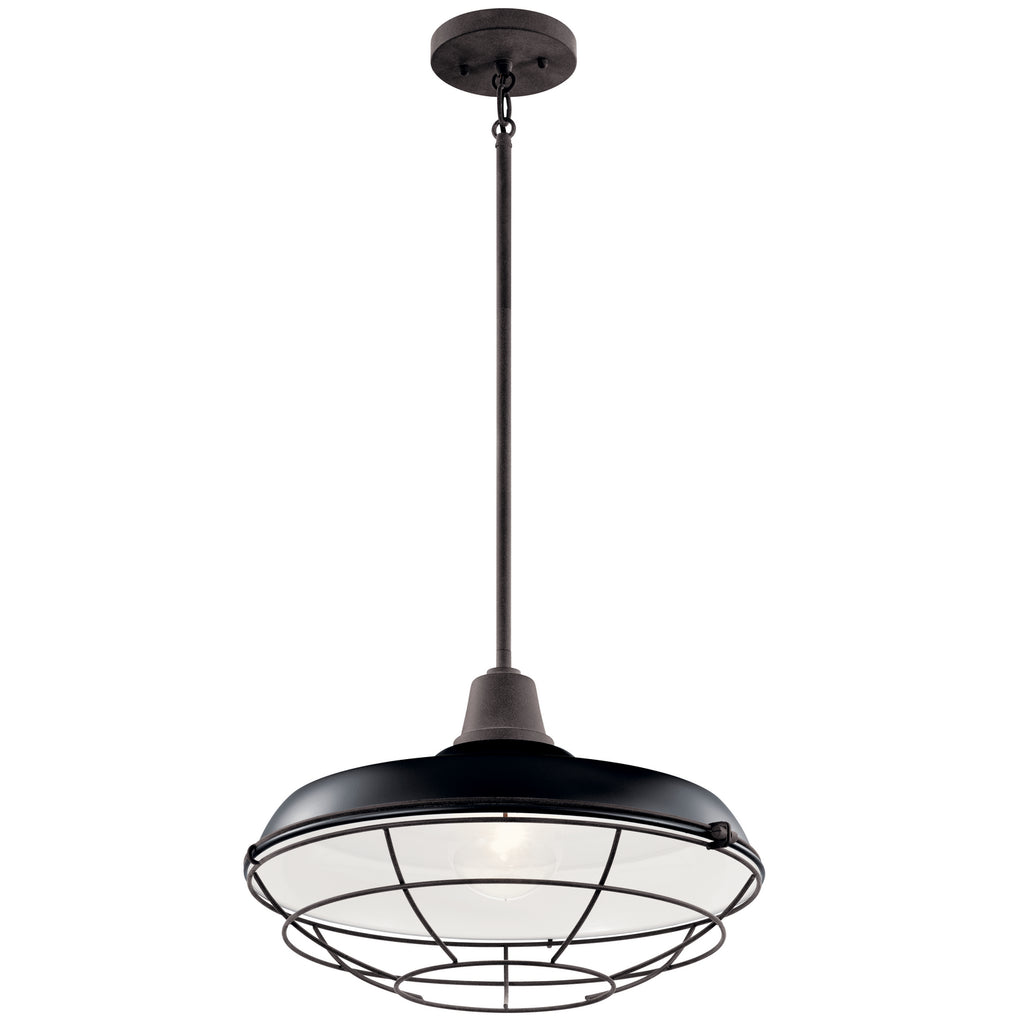KICHLER 49993BK Pier 1 Light 16" Convertible Pendant Black