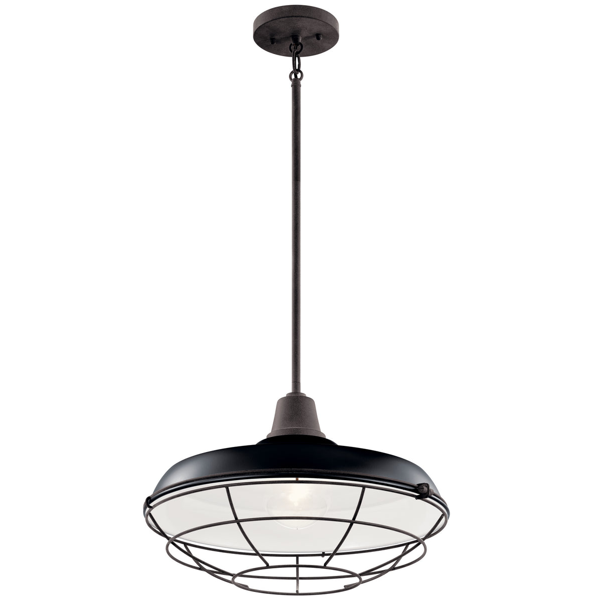 KICHLER 49993BK Pier 1 Light 16" Convertible Pendant Black