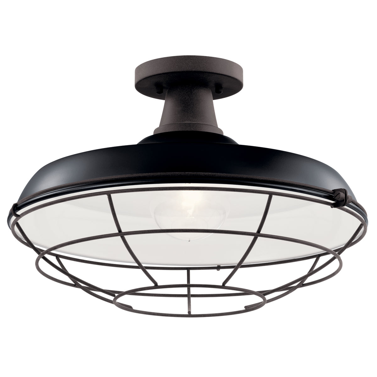 KICHLER 49993BK Pier 1 Light 16" Convertible Pendant Black
