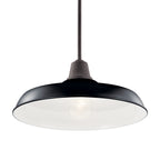 KICHLER 49993BK Pier 1 Light 16" Convertible Pendant Black