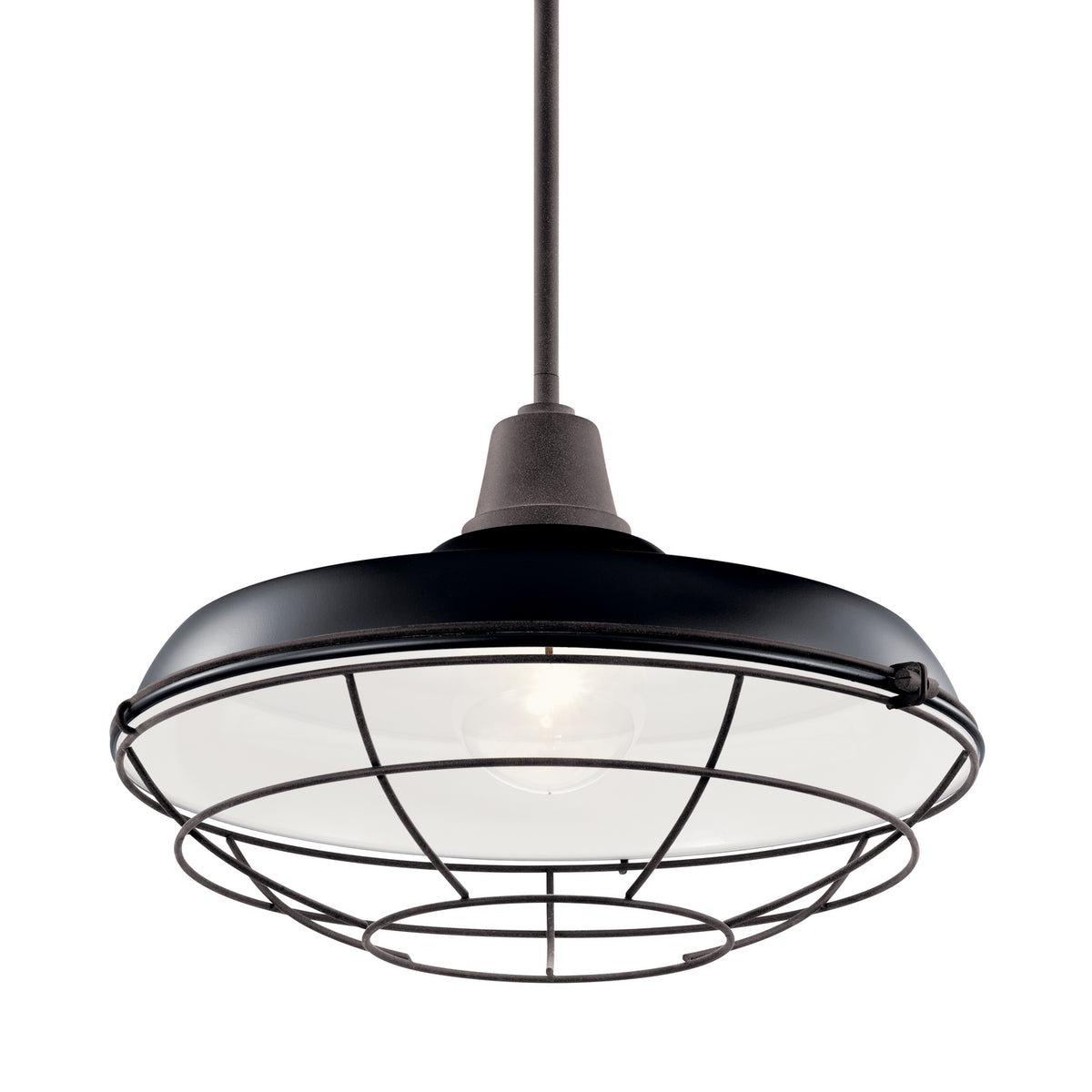 KICHLER 49993BK Pier 1 Light 16" Convertible Pendant Black
