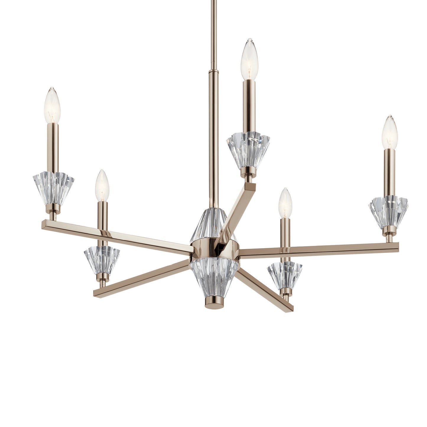 KICHLER 52001PN Calyssa Five Light Chandelier Polished Nickel