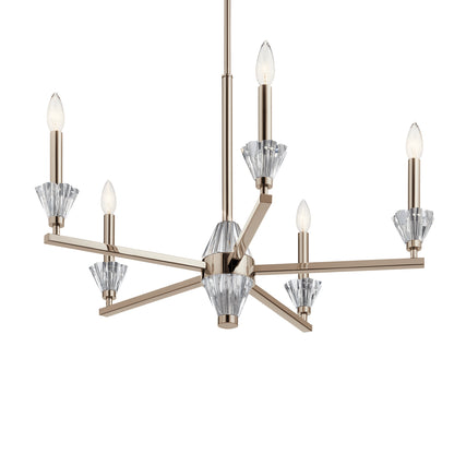 KICHLER 52001PN Calyssa Five Light Chandelier Polished Nickel