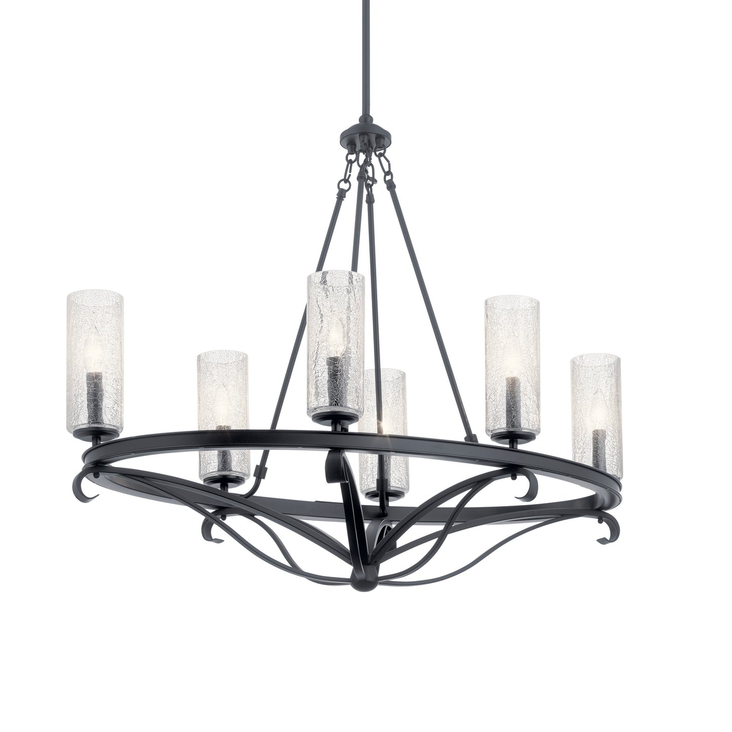 KICHLER 52010BK Krysia Six Light Chandelier Black
