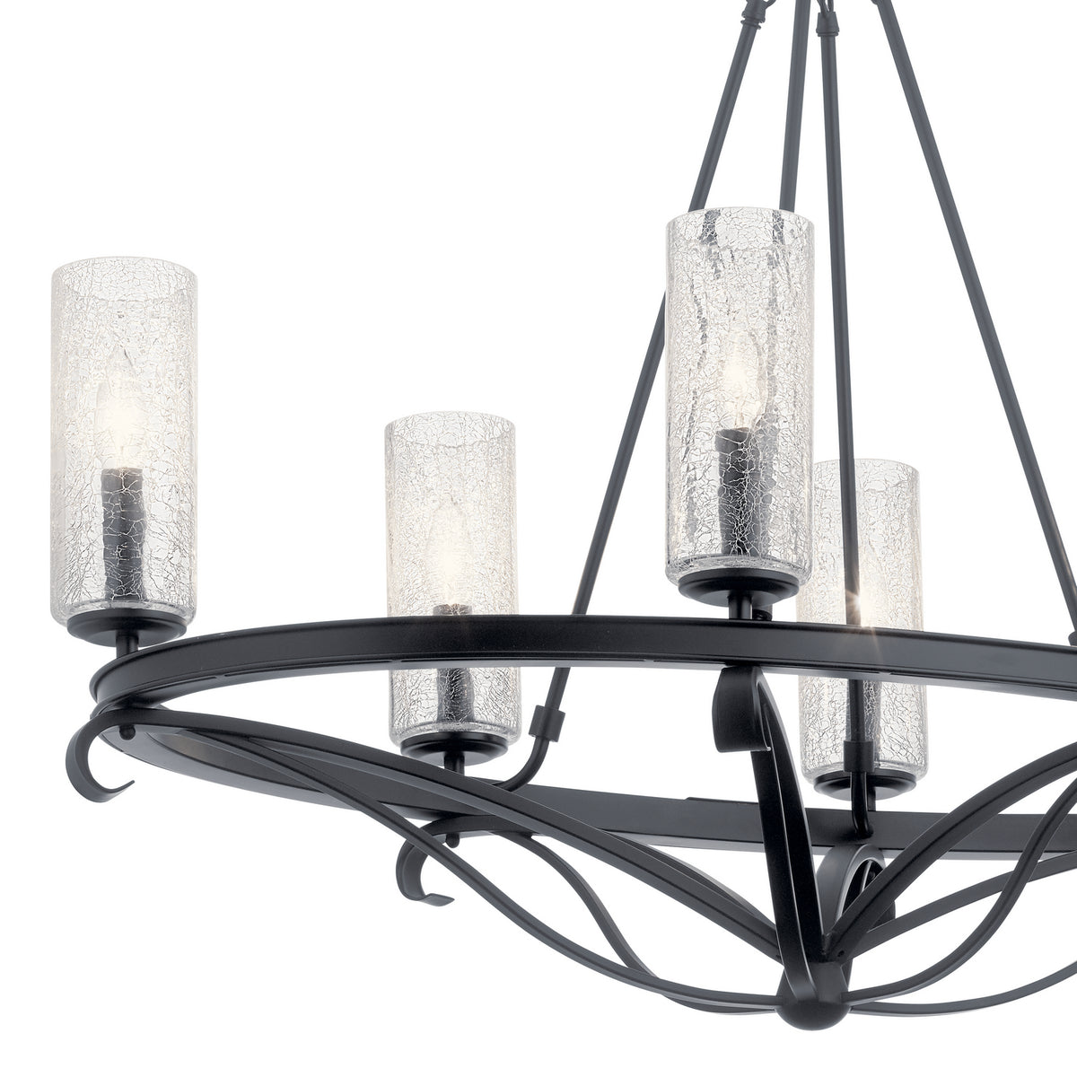 KICHLER 52010BK Krysia Six Light Chandelier Black
