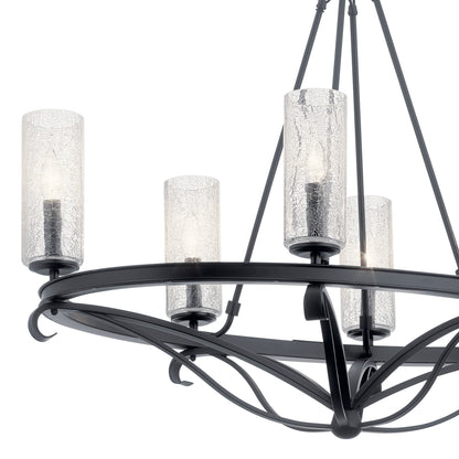 KICHLER 52010BK Krysia Six Light Chandelier Black