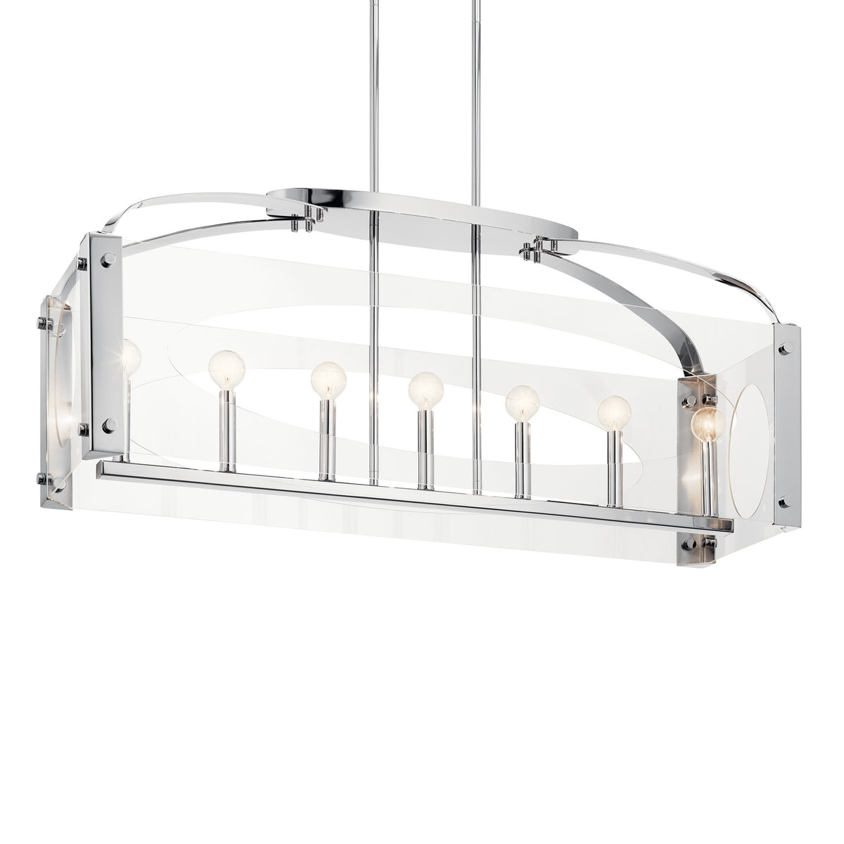 KICHLER 52023CH Pytel Seven Light Linear Chandelier Chrome
