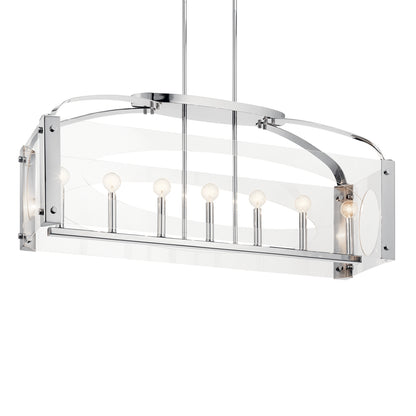 KICHLER 52023CH Pytel Seven Light Linear Chandelier Chrome