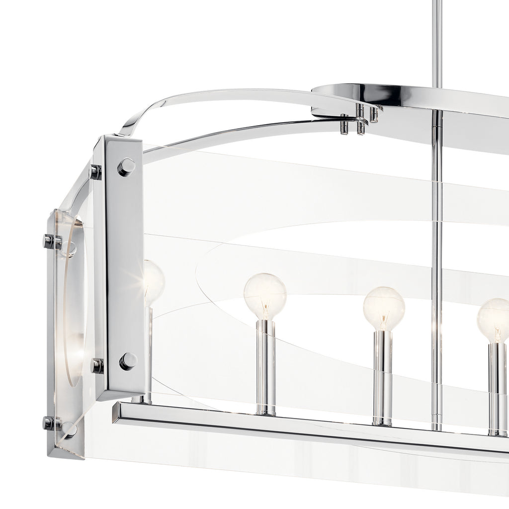 KICHLER 52023CH Pytel Seven Light Linear Chandelier Chrome