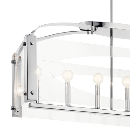 KICHLER 52023CH Pytel Seven Light Linear Chandelier Chrome