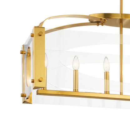 KICHLER 52023FXG Pytel Seven Light Linear Chandelier Fox Gold