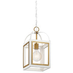 KICHLER 52030WHNBR Vath 8" 1 Light Foyer White & Natural Brass