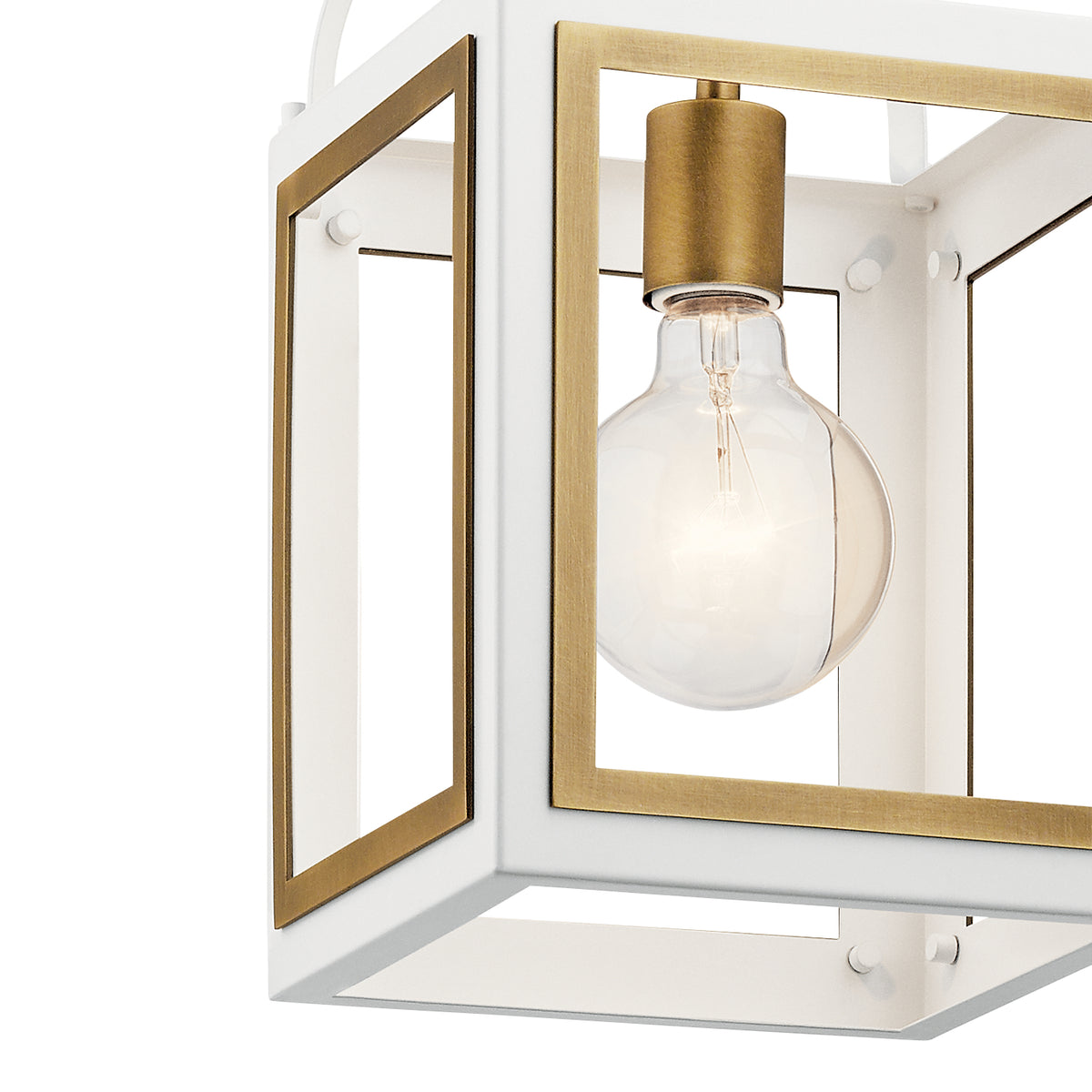 KICHLER 52030WHNBR Vath 8" 1 Light Foyer White & Natural Brass