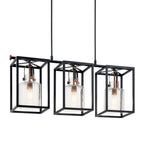 KICHLER 52033BK Kitner 3 Light Linear Chandelier Black
