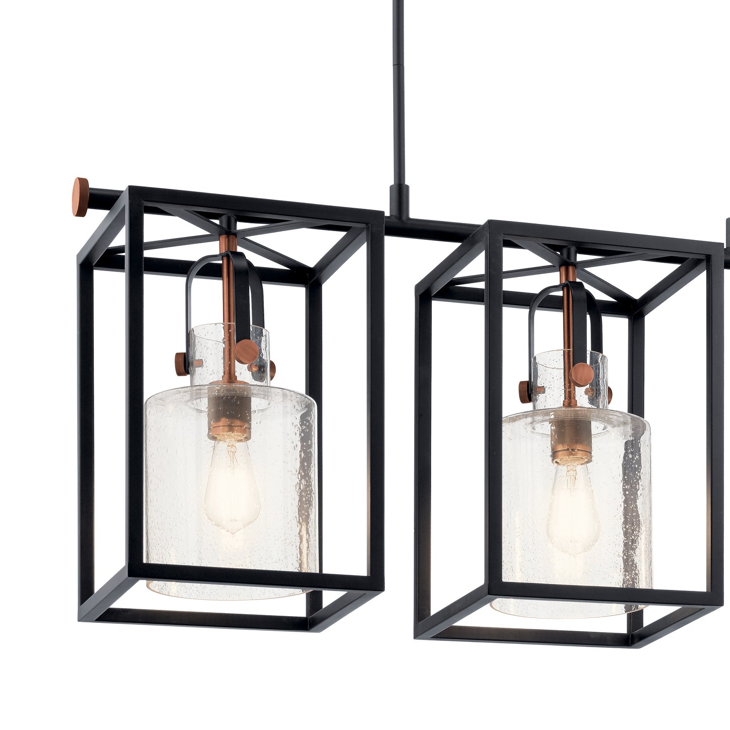 KICHLER 52033BK Kitner 3 Light Linear Chandelier Black