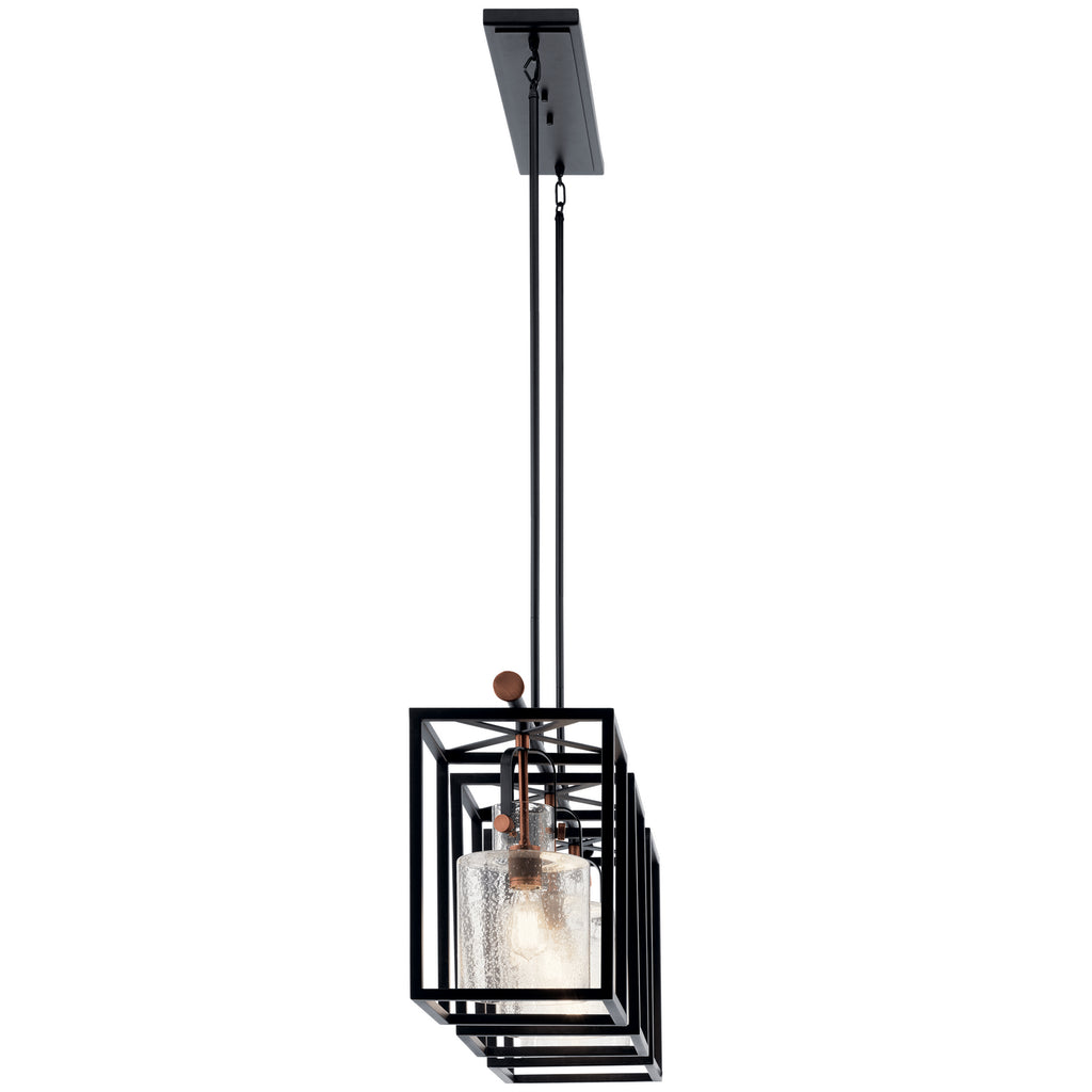 KICHLER 52033BK Kitner 3 Light Linear Chandelier Black