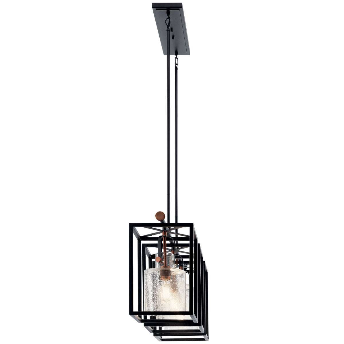 KICHLER 52033BK Kitner 3 Light Linear Chandelier Black
