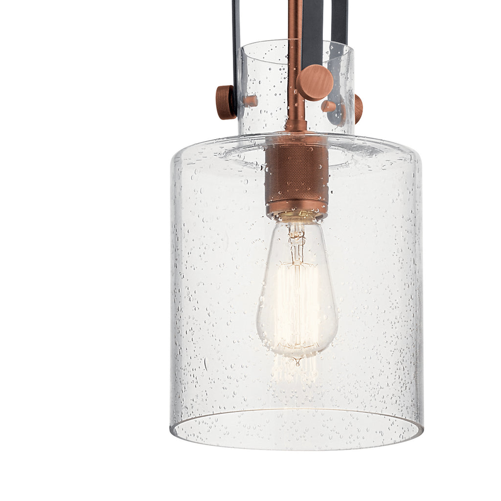 KICHLER 52035ACO Kitner 7" 1 Light Pendant Antique Copper