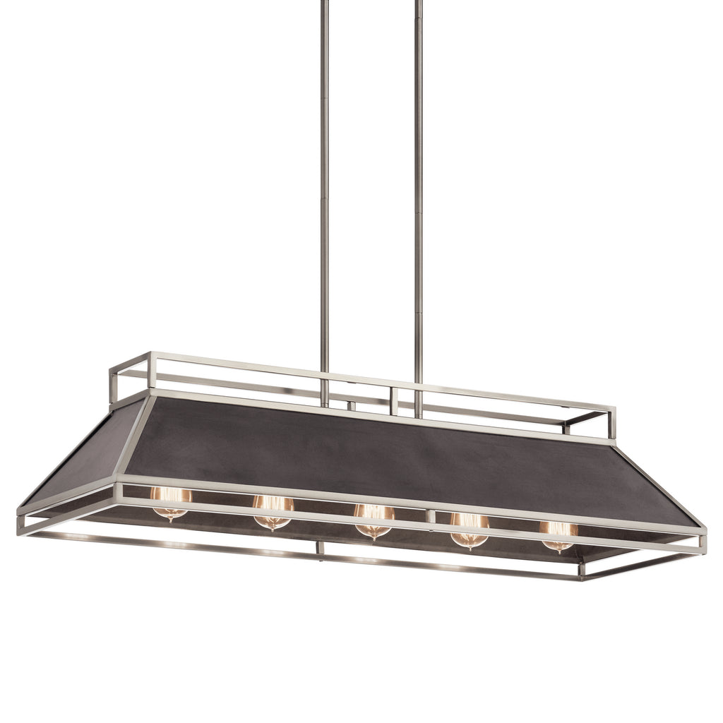KICHLER 52037CLP Grendel Five Light Linear Chandelier Classic Pewter