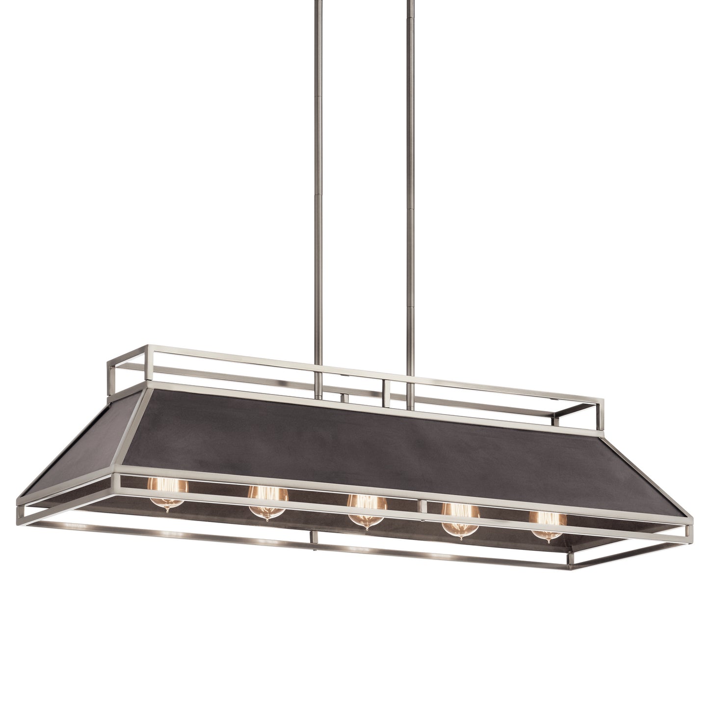 KICHLER 52037CLP Grendel Five Light Linear Chandelier Classic Pewter