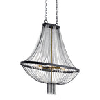 KICHLER 52048BKT Alexia 39.5" 5 Light Foyer Chandelier with Crystal Beads in Textured Black