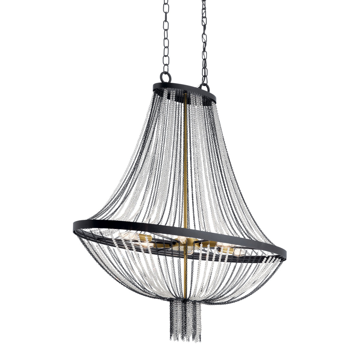 KICHLER 52048BKT Alexia 39.5" 5 Light Foyer Chandelier with Crystal Beads in Textured Black