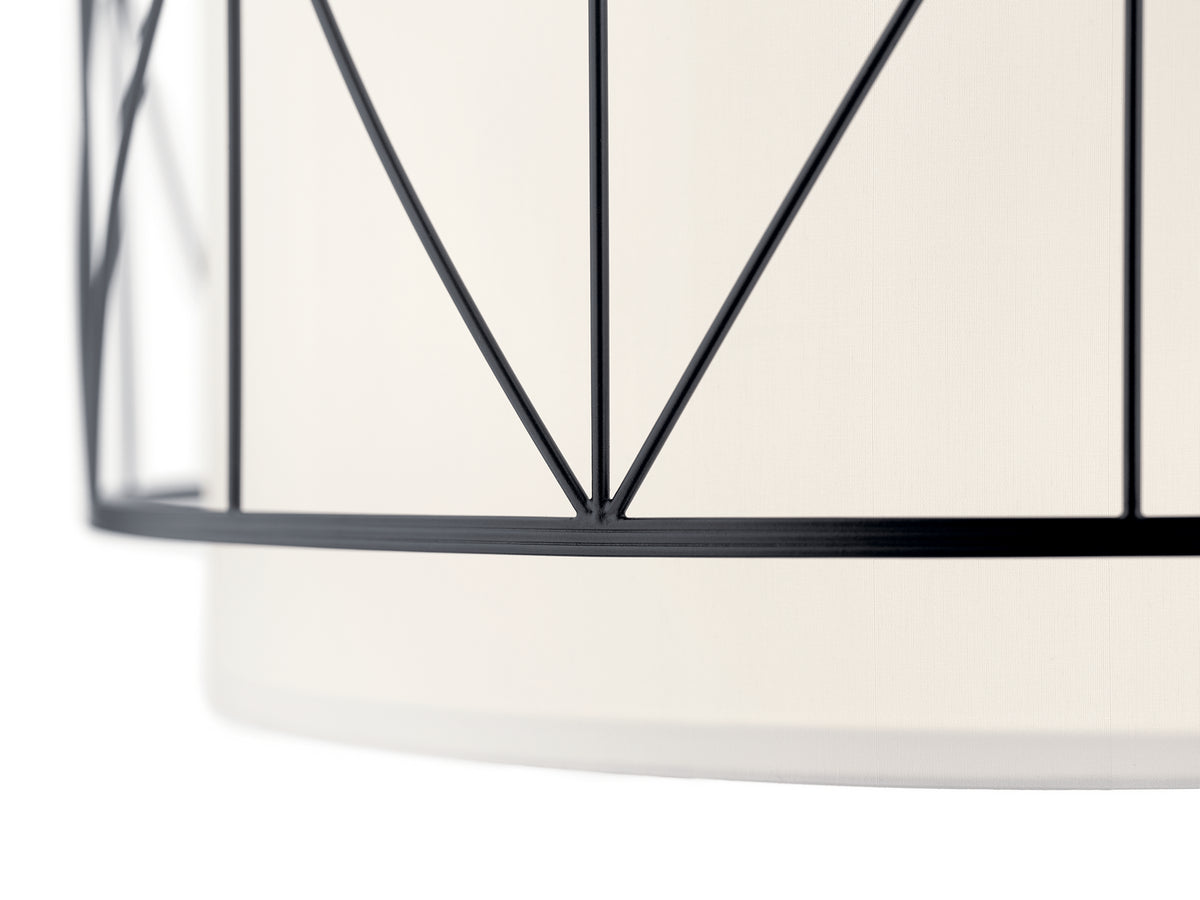 KICHLER 52072BK Birkleigh 11.5" 4 Light Pendant With Satin Etched Glass In Black