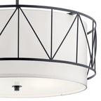 KICHLER 52072BK Birkleigh 11.5" 4 Light Pendant With Satin Etched Glass In Black