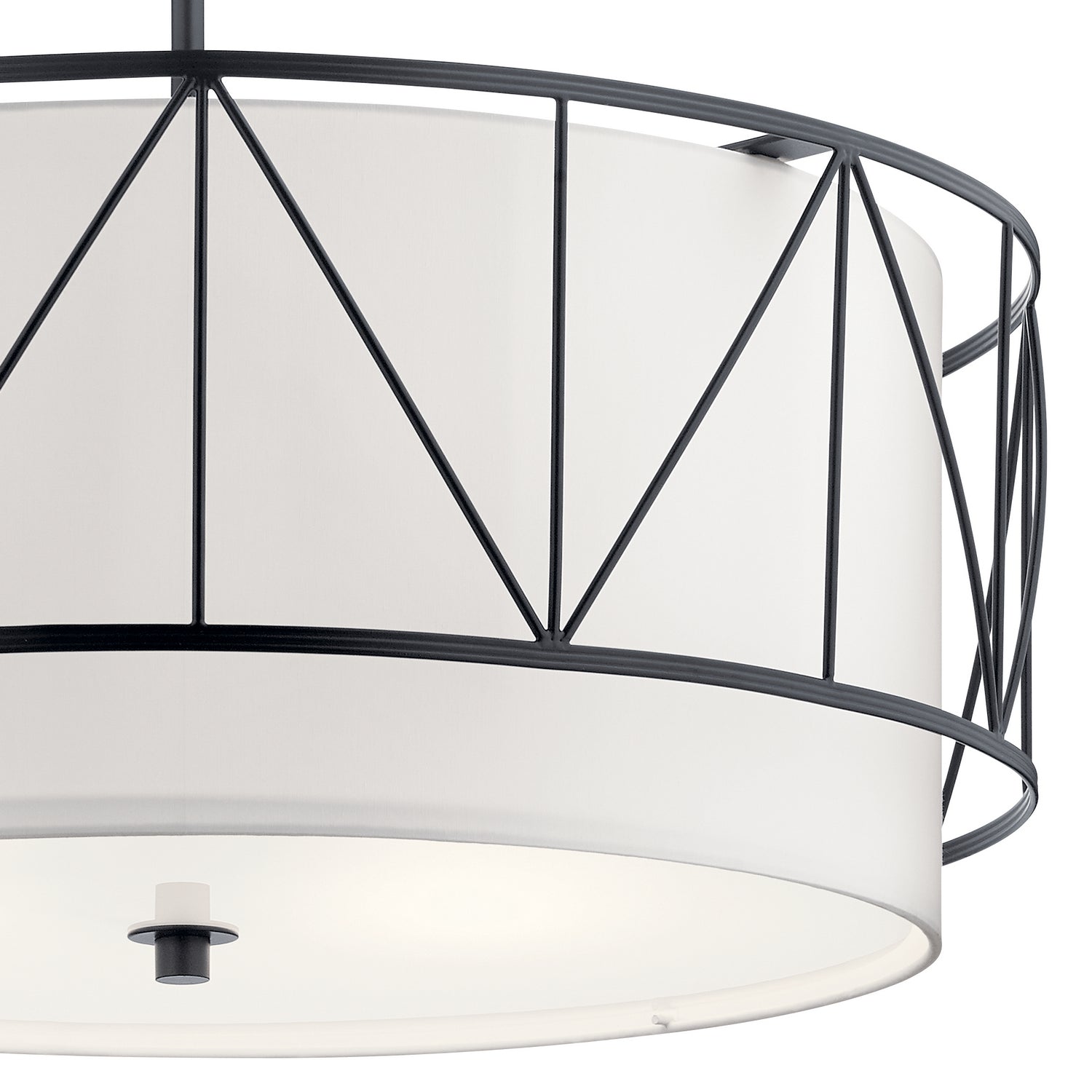 KICHLER 52072BK Birkleigh 11.5" 4 Light Pendant With Satin Etched Glass In Black