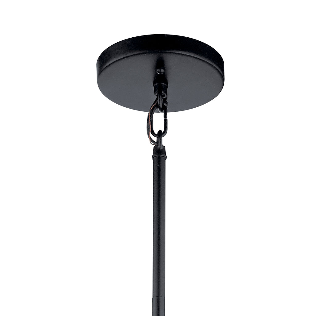 KICHLER 52072BK Birkleigh 11.5" 4 Light Pendant With Satin Etched Glass In Black