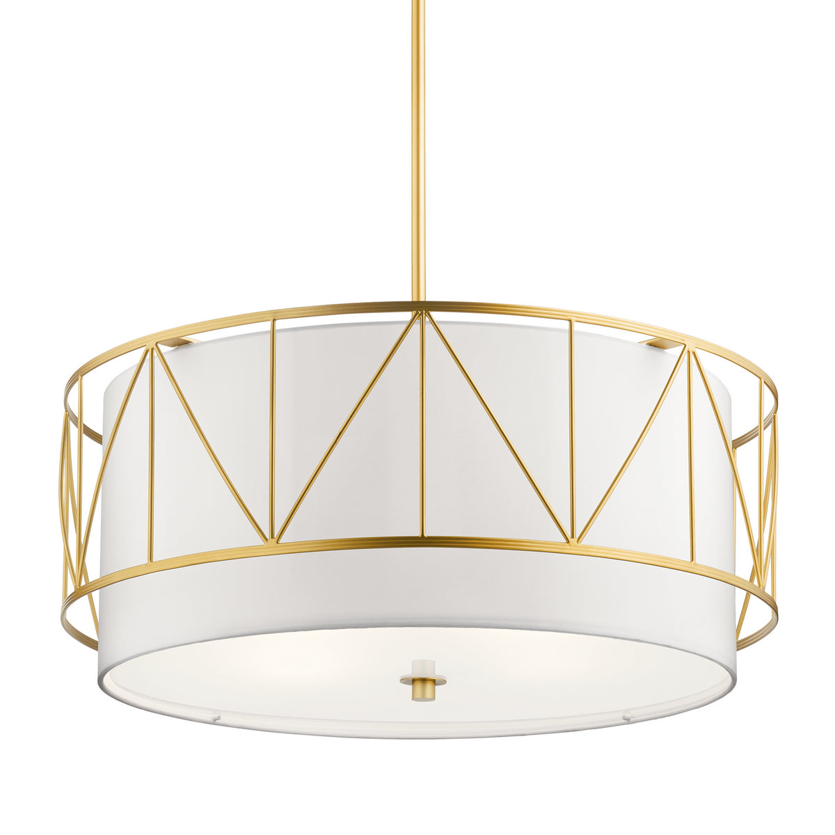 KICHLER 52072CLG Birkleigh 11.5" 4 Light Pendant Classic With Satin Etched Glass In Gold