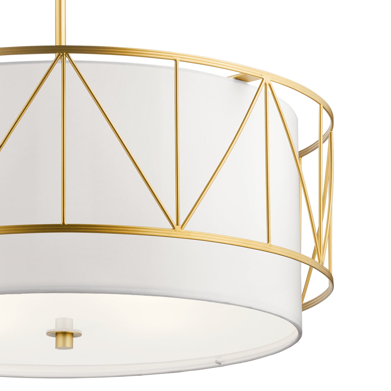 KICHLER 52072CLG Birkleigh 11.5" 4 Light Pendant Classic With Satin Etched Glass In Gold