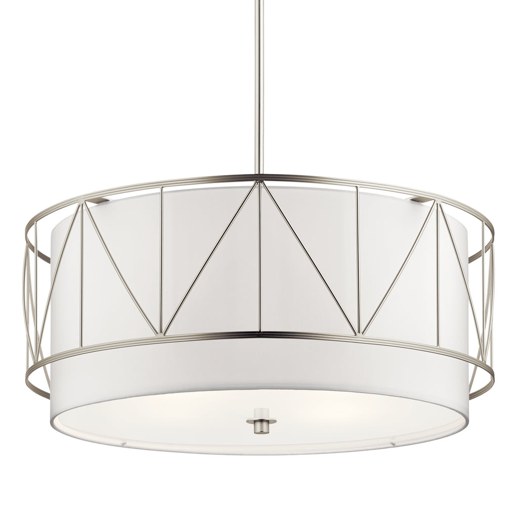KICHLER 52072SN Birkleigh 11.5" 4 Light Pendant With Satin Etched Glass In Satin Nickel