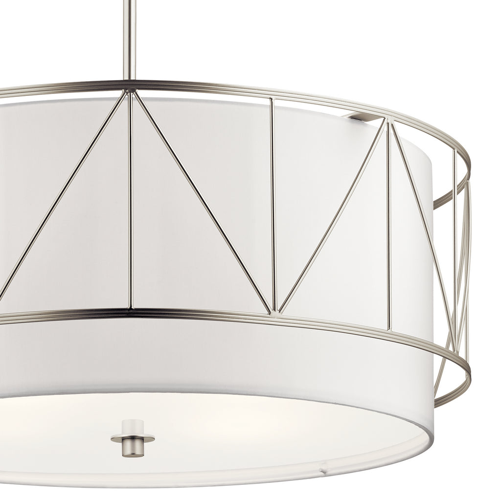 KICHLER 52072SN Birkleigh 11.5" 4 Light Pendant With Satin Etched Glass In Satin Nickel