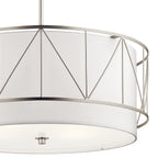 KICHLER 52072SN Birkleigh 11.5" 4 Light Pendant With Satin Etched Glass In Satin Nickel
