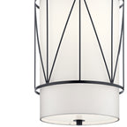 KICHLER 52073BK Birkleigh 18.25" 1 Light Pendant With Satin Etched Glass In Black